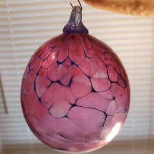 Vintage Purple and Blue Large Blown Glass Ornament